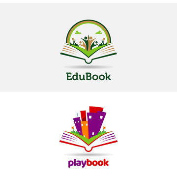 Playful Book Open Logo Template