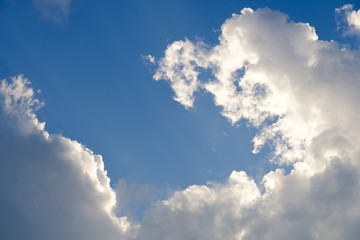 Naklejka na ściany i meble Closeup blue sky with cloud.