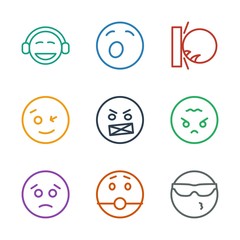 9 facial icons