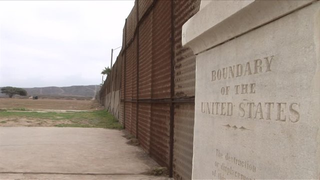 View of United States border fence in San Diego United States