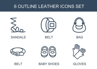 6 leather icons