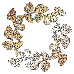 round frame from the golden monster creepers on a white background. Vintage style vector