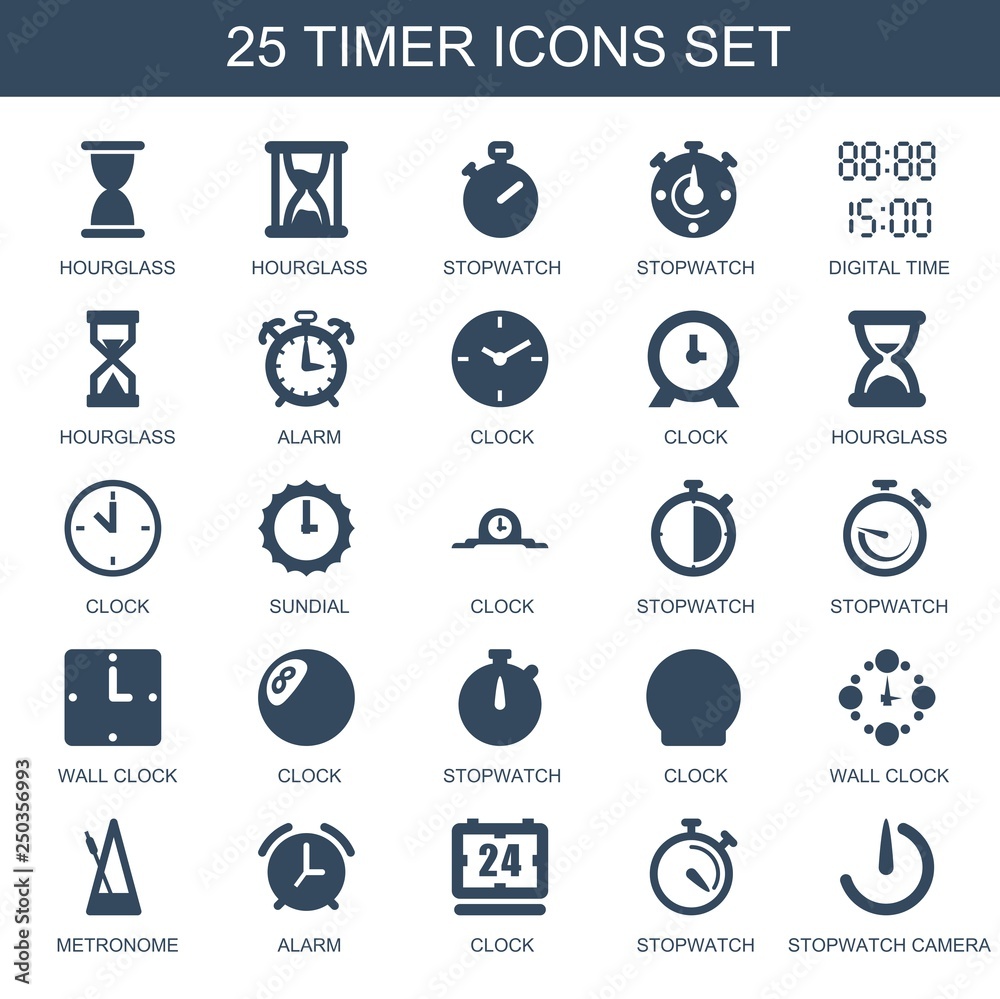 Poster 25 timer icons