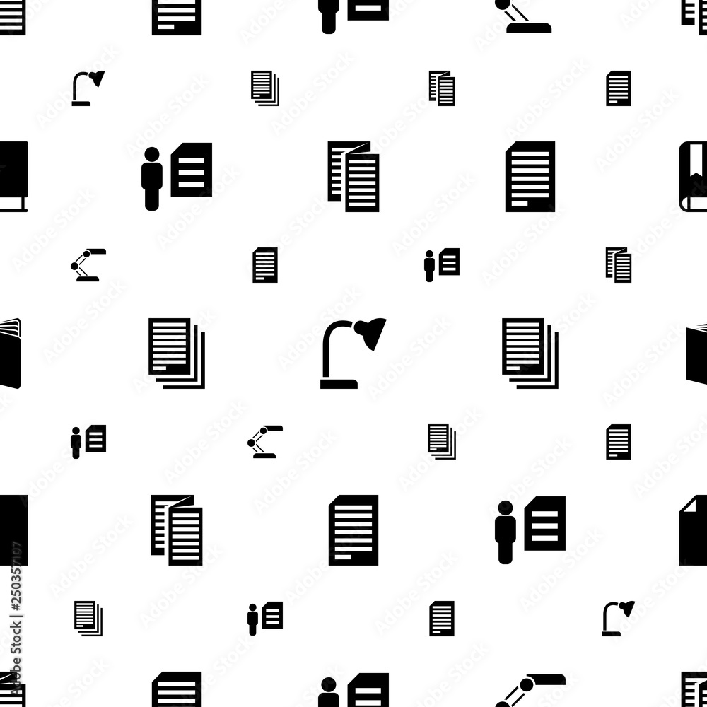Poster reading icons pattern seamless white background