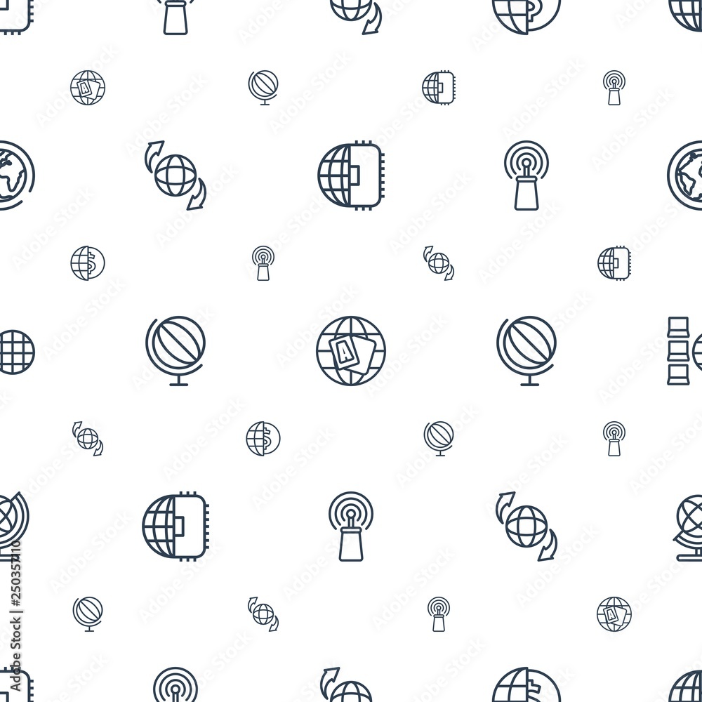 Poster globe icons pattern seamless white background