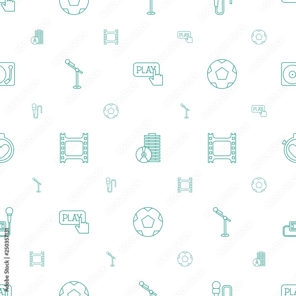 Poster record icons pattern seamless white background