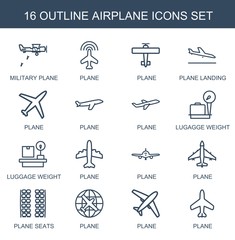 16 airplane icons