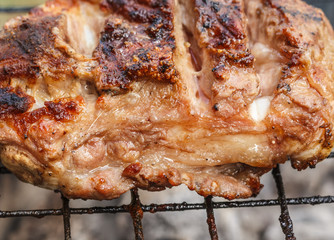 Beef steak cooked to medium rare