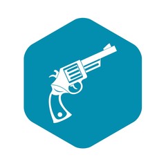 Vintage revolver icon in simple style isolated on white background vector illustration