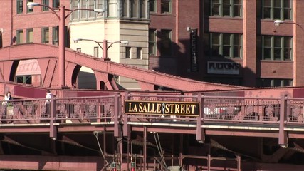 View of La Salle Street Bridge in Chicago United States