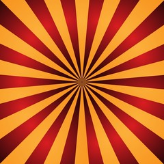 Red and Orange Sunburst Background. Radial Rays. Abstract Vector Illustration