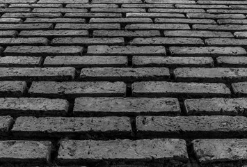 Old red brick wall background, Black & White
