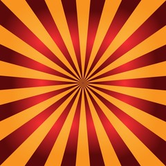 Red and Orange Sunburst Background. Radial Rays. Abstract Vector Illustration