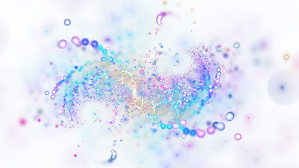 Abstract blurred blue and violet lights. Fantasy colorful holiday sparkle background. Digital fractal art. 3d