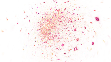 Abstract blurred orange and pink lights. Fantasy colorful holiday sparkle background. Digital fractal art. 3d