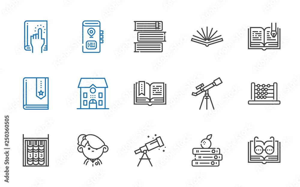 Wall mural learning icons set