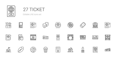 ticket icons set