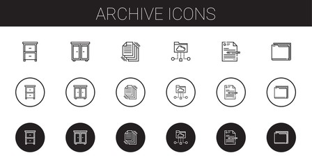 archive icons set