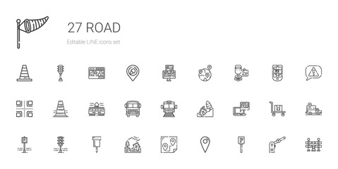 road icons set