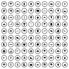 100 clouds icons set in simple style for any design vector illustration