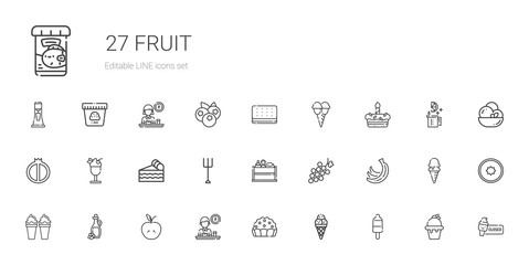 fruit icons set