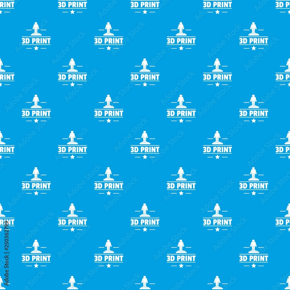 Poster process 3d printing pattern vector seamless blue repeat for any use