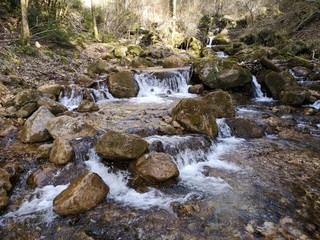 Fototapeta premium Bärenschützklamm Prügelweg im Winter