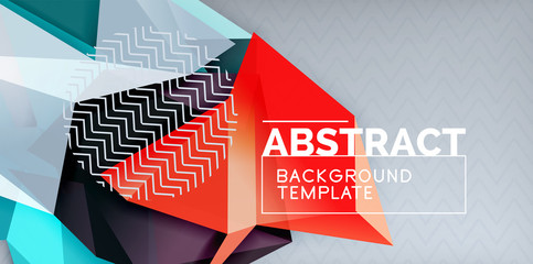 Color geometric abstract background, minimal abstraction design with mosaic style 3d shape