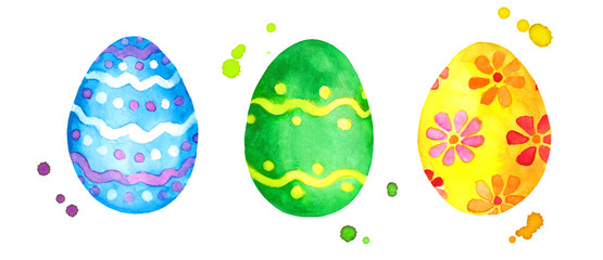 Easter eggs. Watercolor
