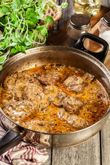 Pork tenderloin in mushroom sauce