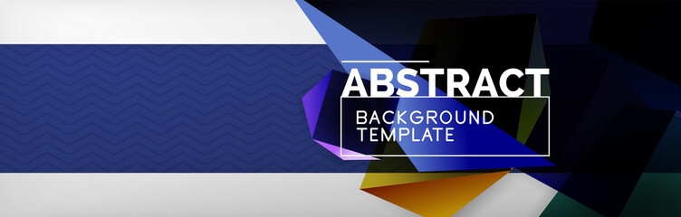 Fototapeta premium Dark color geometric abstract background, 3d shapes