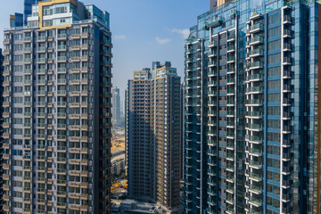 Residential skyscraper building in Hong Kong