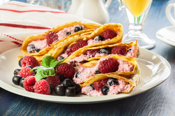 Delicious tasty homemade traditional crepes