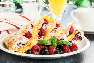 Delicious tasty homemade traditional crepes