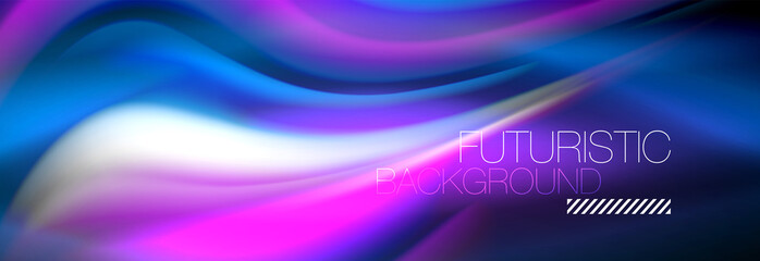 Fluid colors mixing glowing neon wave background, holographic texture