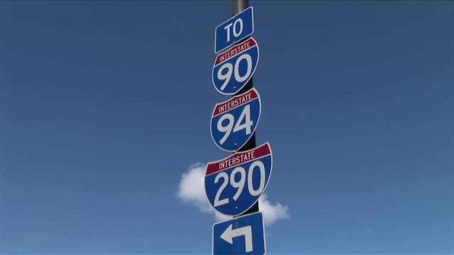View of signboards in Chicago United States