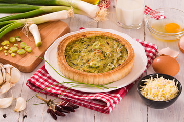 Leek quiche.