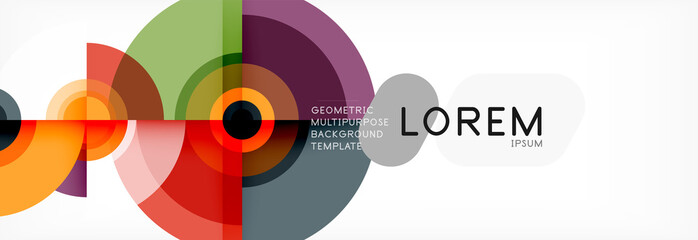 Vector circle composition, geometric minimal design illustration