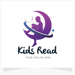 Kids Reading Logo Design Template Inspiration