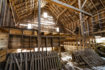 Wooden barn interior