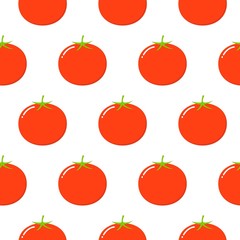 Tomatoes seamless pattern in flat style on a white background