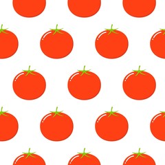 Tomatoes seamless pattern in flat style on a white background