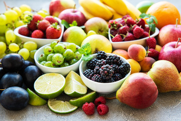 Fresh summer fruits and berries