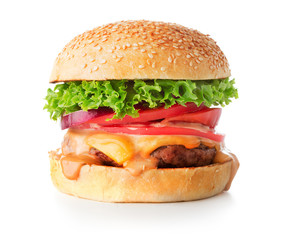 hamburger isolated on the white