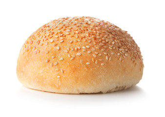 bun for burger isolated on white background