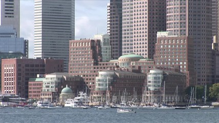 View of harbor in Back Bay in Boston United States
