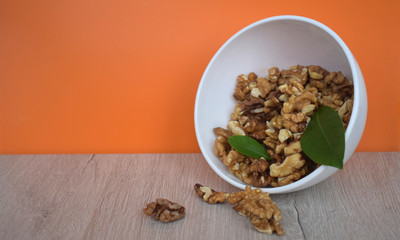 Walnuts on the plates.