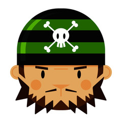 Cartoon Bandana Pirate Face
