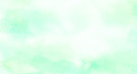 Light green watercolor paint paper texture brush background. Aquarelle canvas for grunge design, vintage cards templates. Multicolor shades hand drawn illustration.