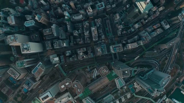 Hong Kong skyscraper at aerial view
